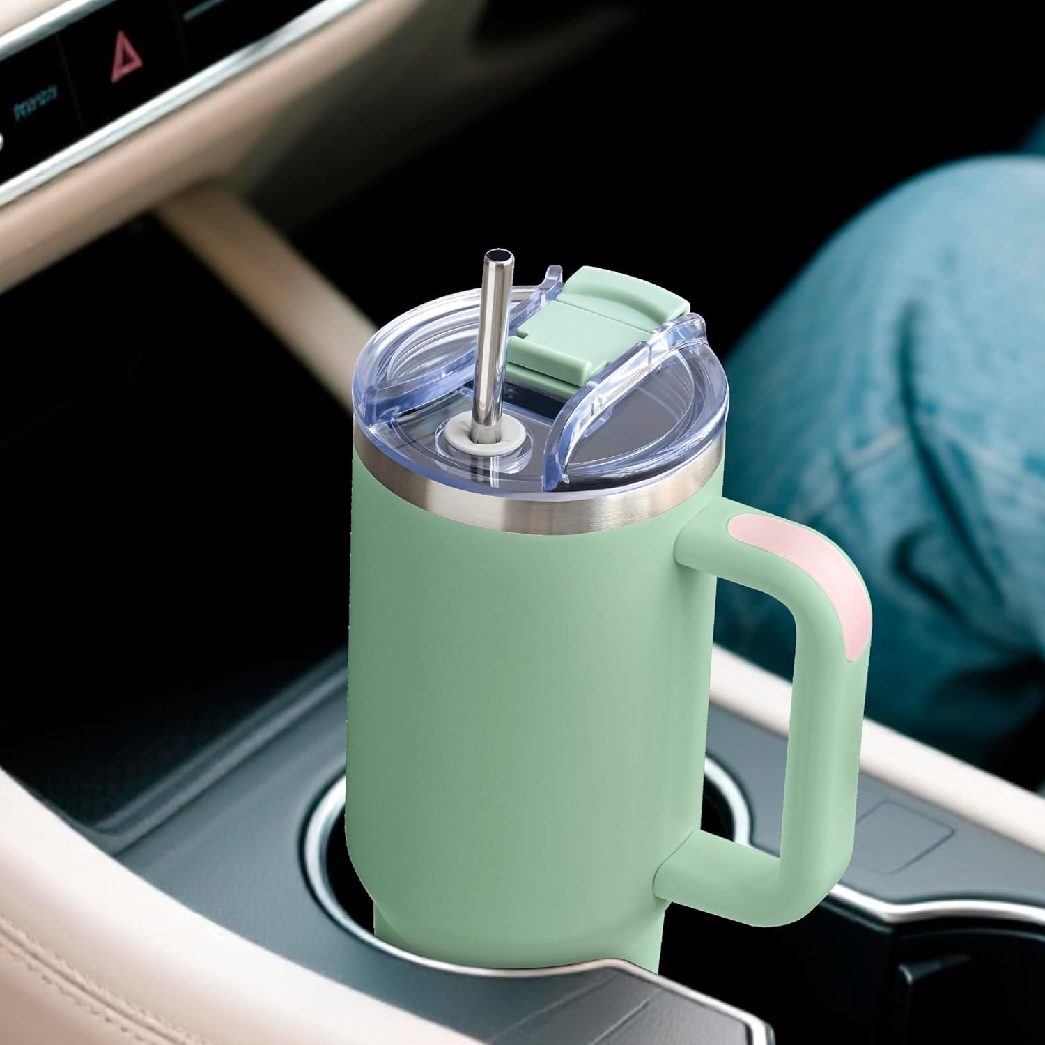 40 OZ Tumbler Lid Replacement Fit for Stanley Cup,Tumbler Covers with Lock for Stanley Cup Accessories - Image 9