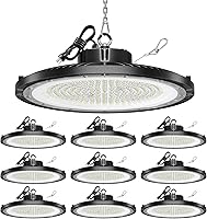 ONLYLUX 10-Pack 150W UFO LED High Bay Lights, 22500LM 5000K Daylight, IP65 Waterproof w/5ft Cable - Replaces 600W for Garage Warehouse Factory