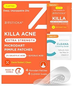 ZitSticka Extra Strength Killa Acne Patches for Face - Worlds Most Potent Pimple Patch with Fast-Acting Microdarts -