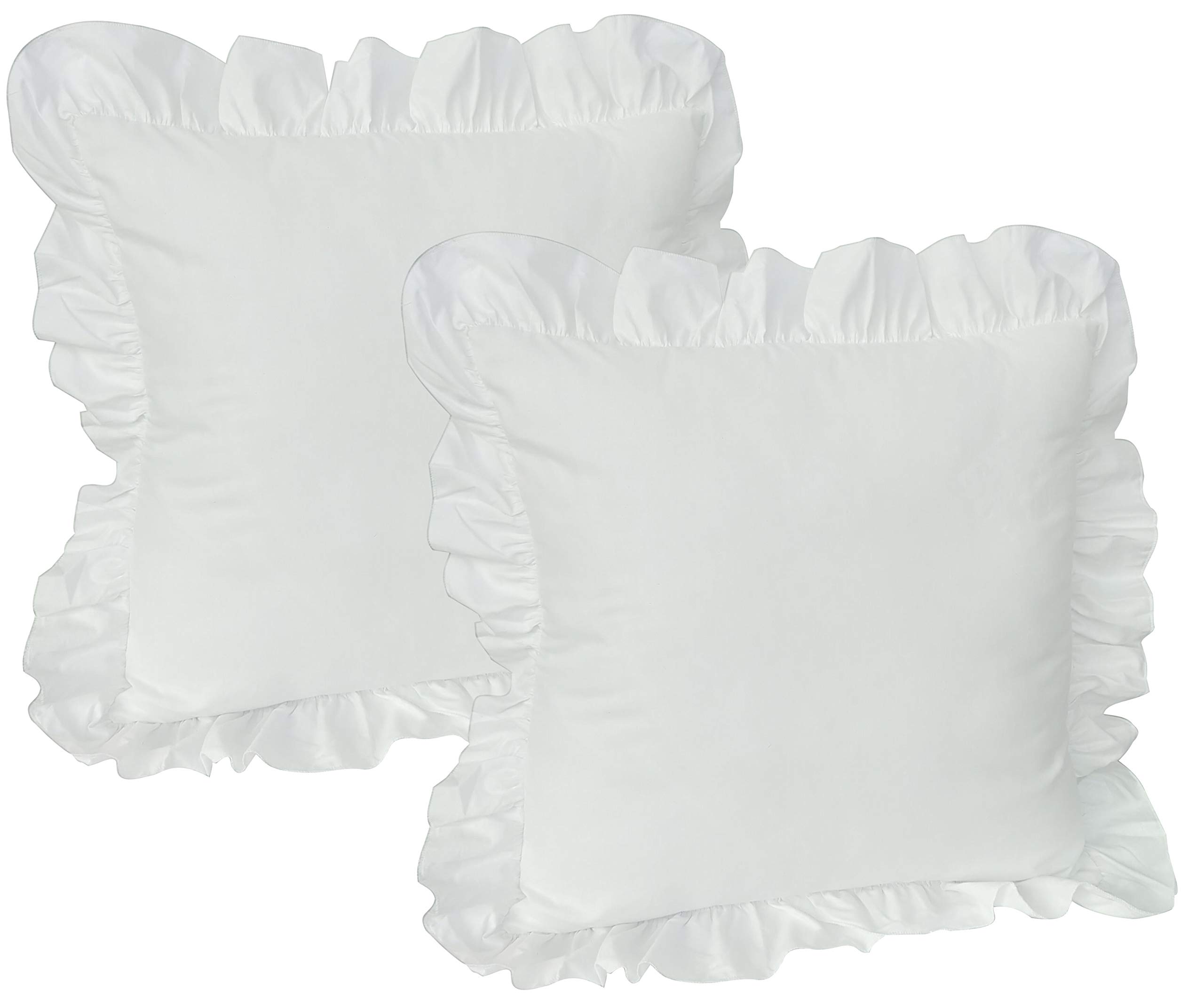 MB Warenhandel24 2er Set Kissenhülle zur Bettwäsche RÜSCHEN 2er Set Zubehör Kissenhüllen Weiss 2X ca. 80x80 cm mit Reißverschluss Küche, Haushalt & Wohnen