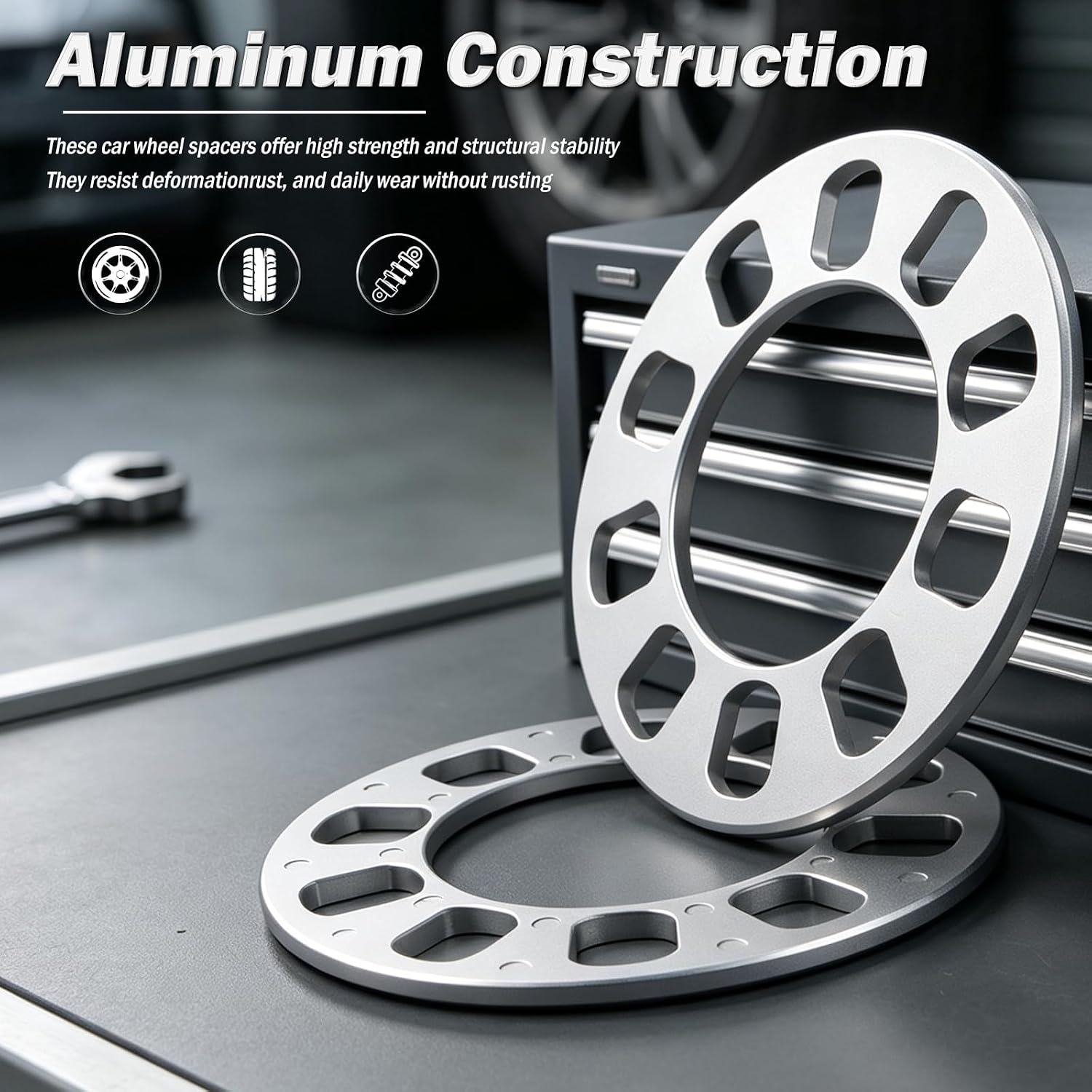 2PCS Universal 6mm Wheel Spacers 1/4 Inch for 5 Lug Vehicles