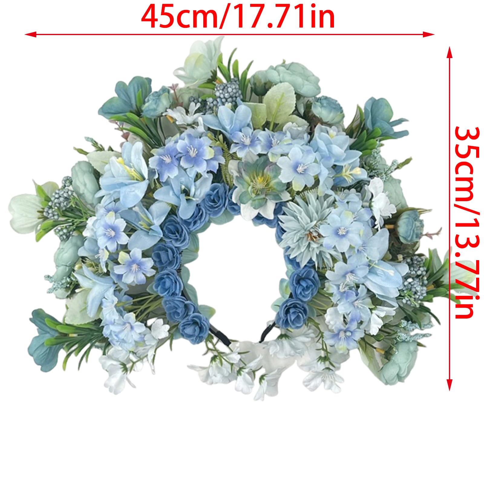 Große Blumenkrone für Hochzeit, Blumen Stirnbänder, Braut Blumen Stirnbänder, Damen Blumengirlanden, Kronen Haarkranz