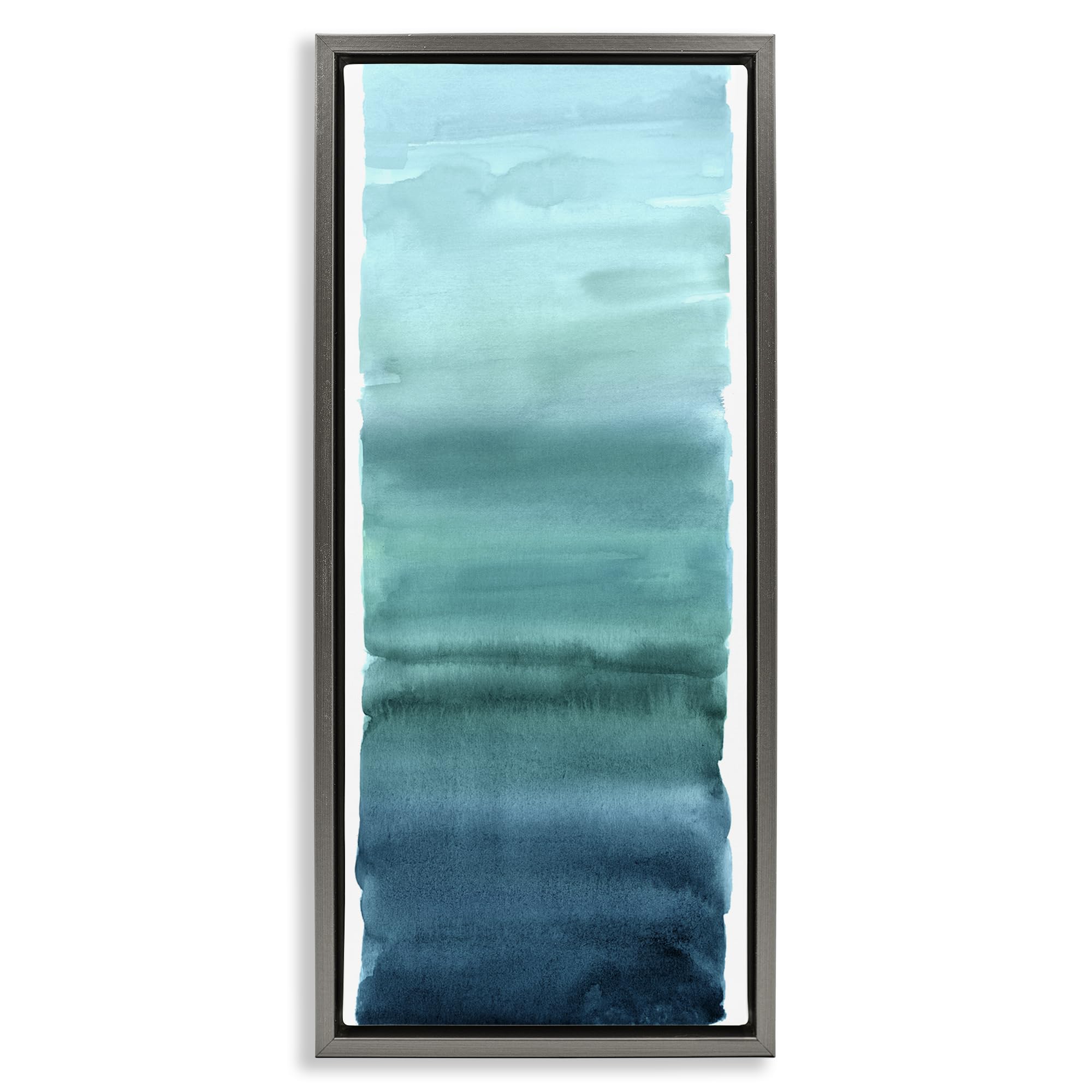 Stupell Industries Luster Gray (Matte) 'Cerulean Blend Gradient'| Floating Frame Canvas Art