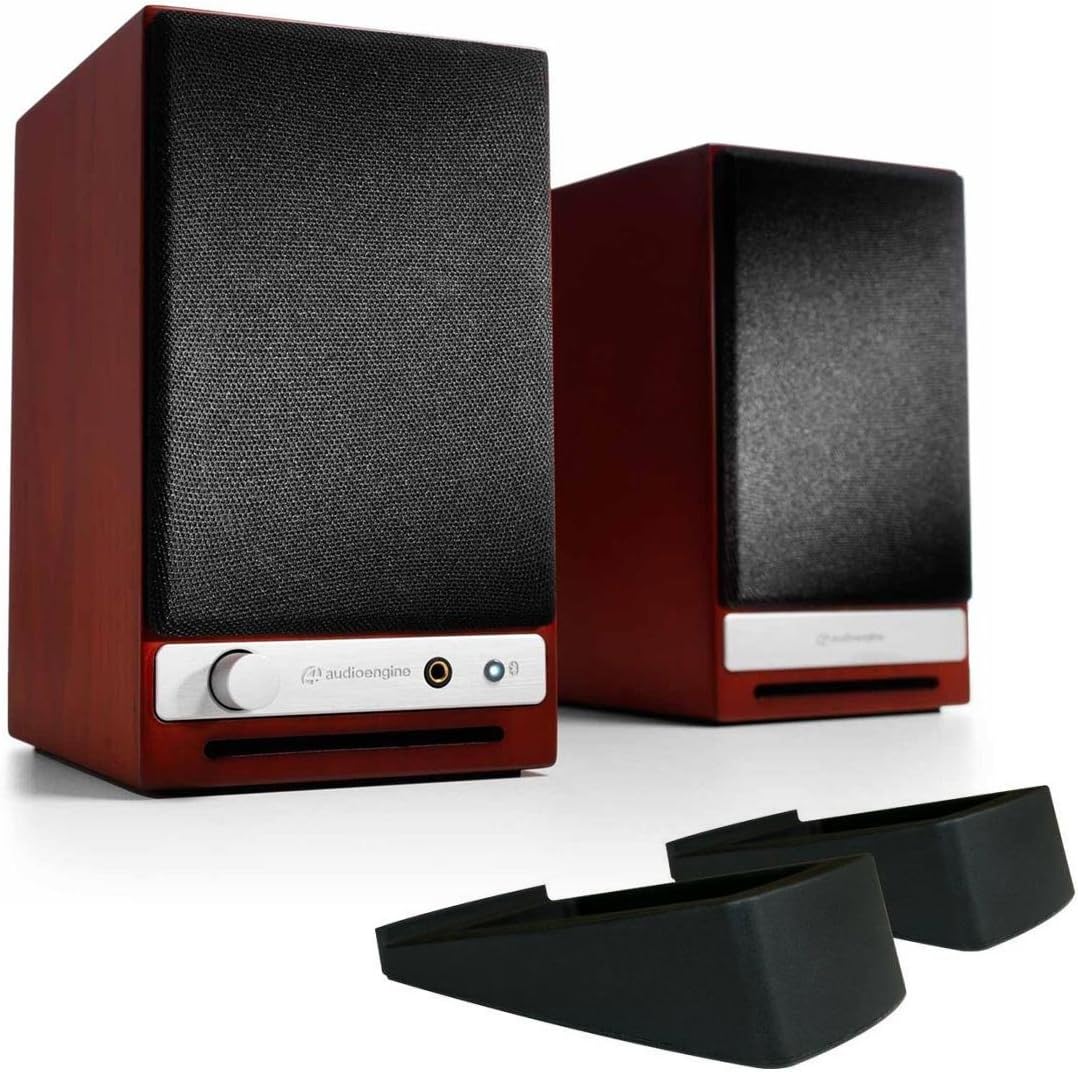 Audioengine HD3 Powered Bookshelf Speakers (Pair) with DS1 Desktop Stand (Pair) (Cherry)