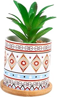 Yardwe 1pc Simulation Potted Plant Fashion Lovely Stylish Creative Succulent Potted Ornament Household Potted Plant Ceramic Planter Bonsai Green Plant Bonsai