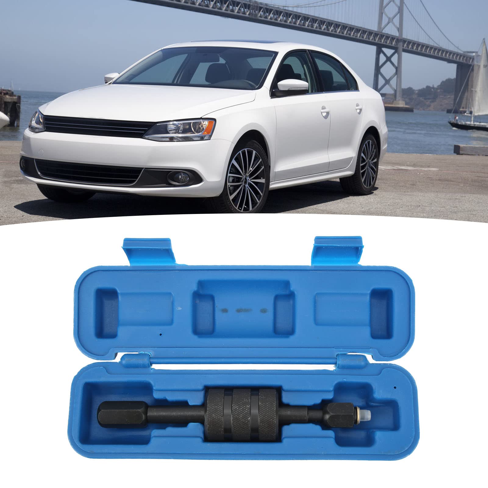 AMAKO Mini Slide Hammer Injector Puller: Carbon Steel Fuel Injector Removal Tool for BO SCH & Lucas (M8 M12 M14 Adaptors)