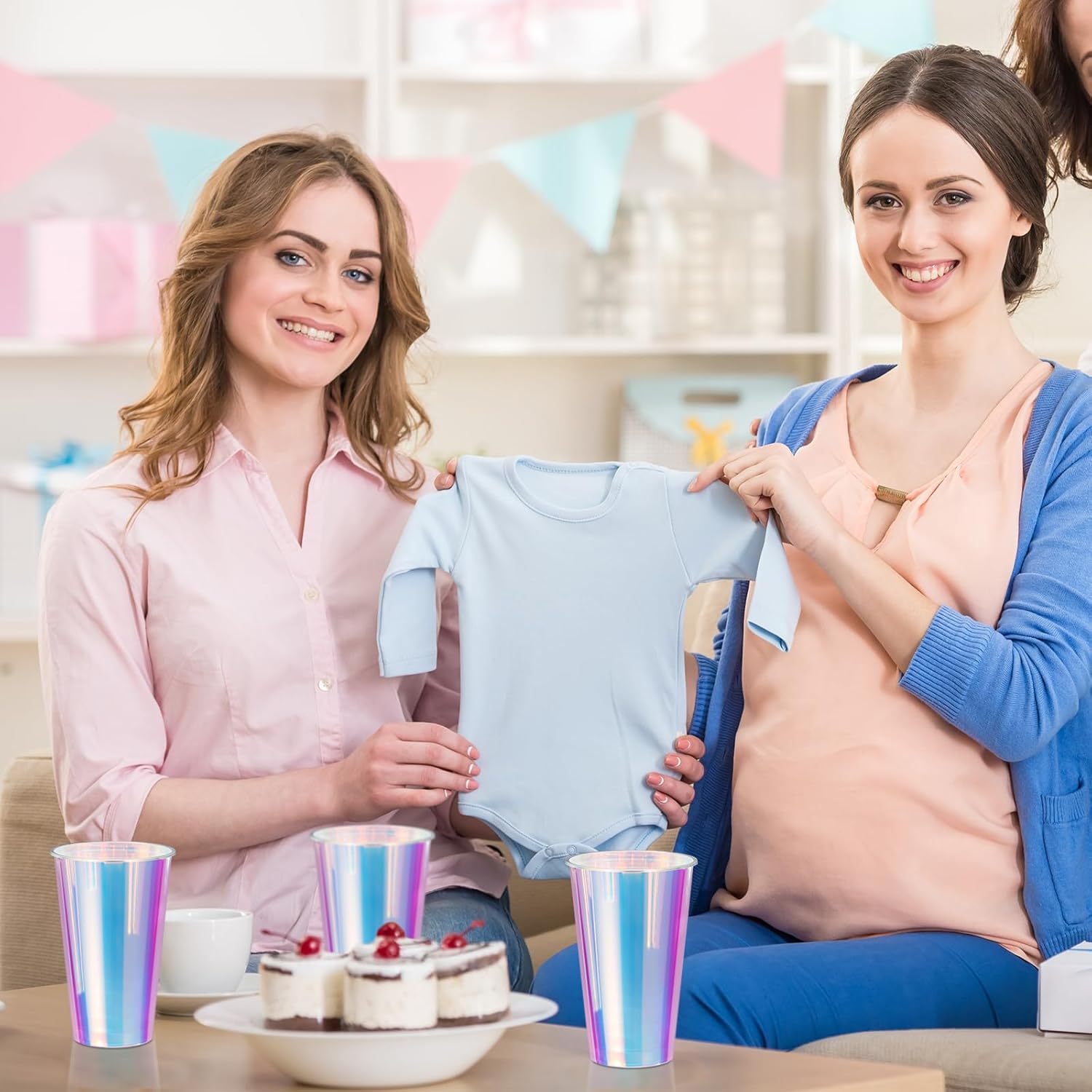 50 Pcs Bright Surface Iridescent Plastic Cups 16oz Disposable Bachelorette Party Cups Drinking Party Decorations Birthday Supplies Camping Indoor Outdoor Events Beverage - Image 4