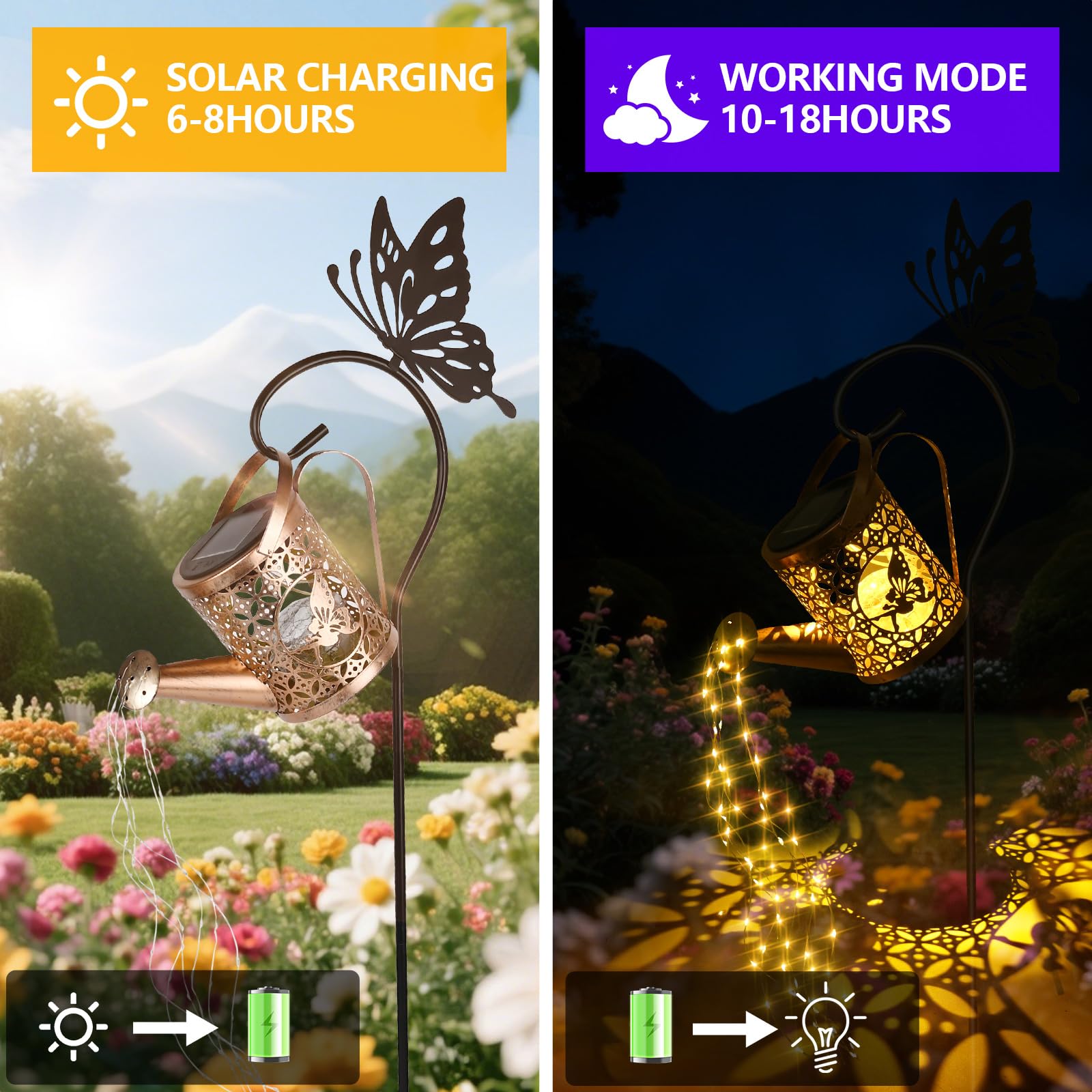 GuKKK Gieter op zonne-energie, lichtketting, gieter licht met