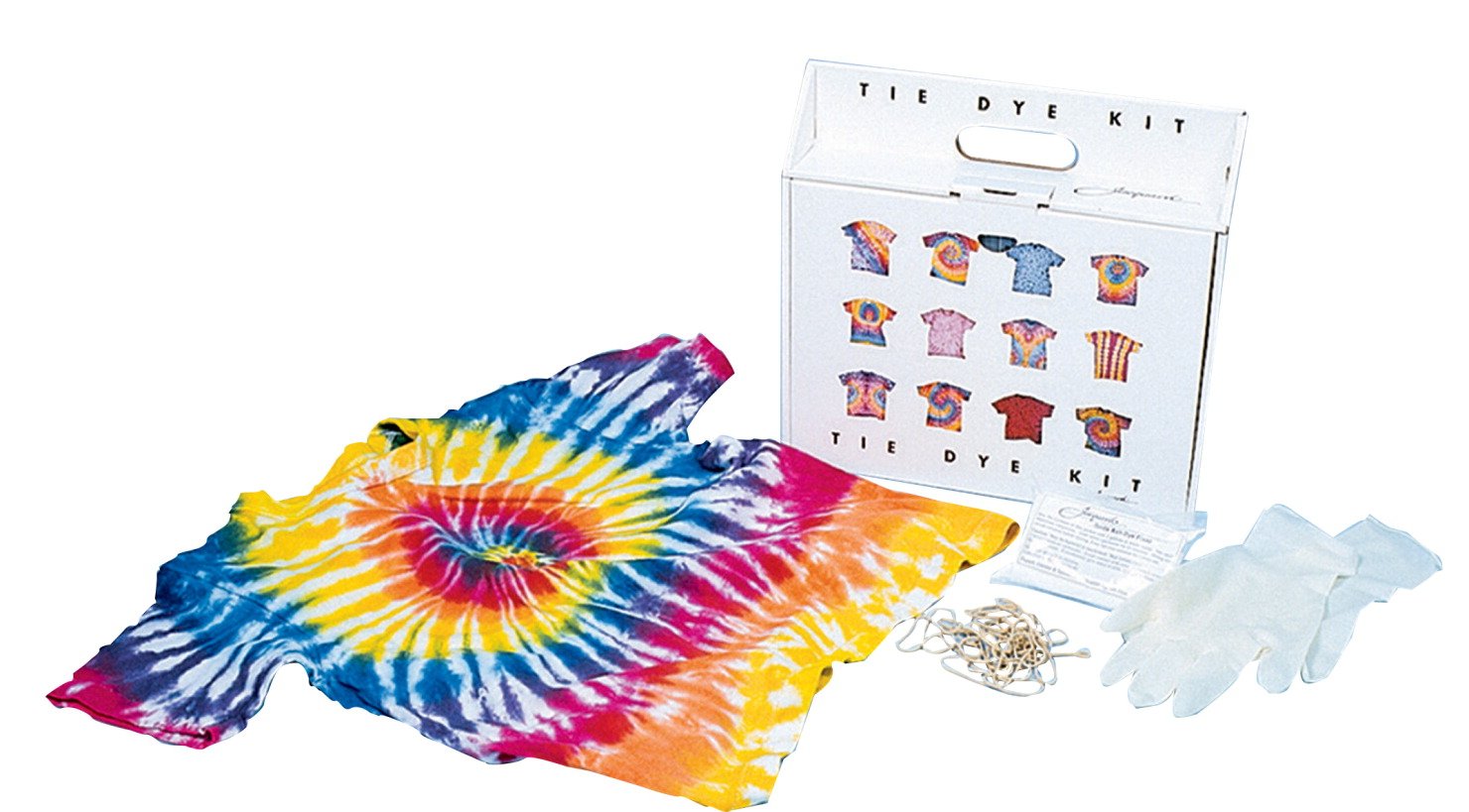 Jacquard Tie Dye Kit for Adults and Kids, DIY Fabric Colour Project, Traditional Vibrant Hues for T-Shirts, Group Party Craft Activity, Dyes up to 15 Garments with 3 Bottles