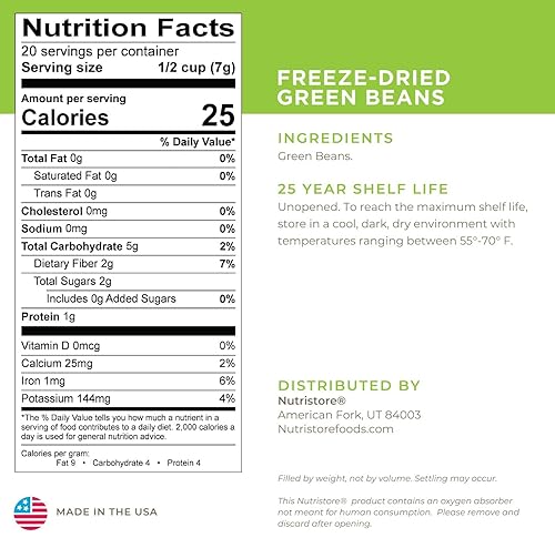 Miniatura 6 de Nutristore Frijoles verdes liofilizados  Snack saludable perfecto  Almacenamiento de alimentos a granel de supervivencia de emergencia  Increíble