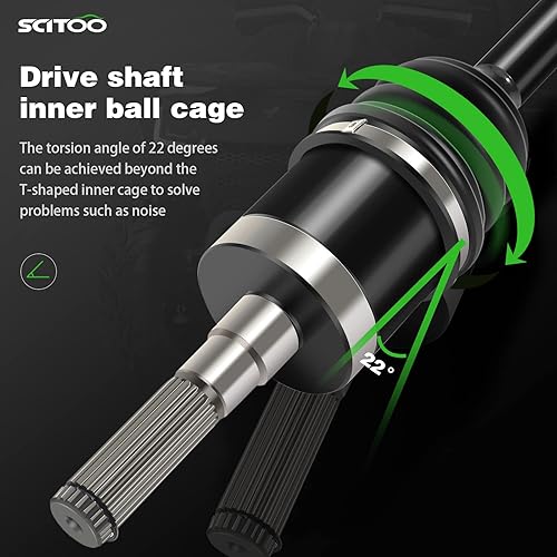 Vista 835 de SCITOO 1333081 1333947 Eje CV trasero izquierdo derecho para 2016-2020 para Polaris General 1000 2017-2020 para Polaris General 4 1000 2015-2018