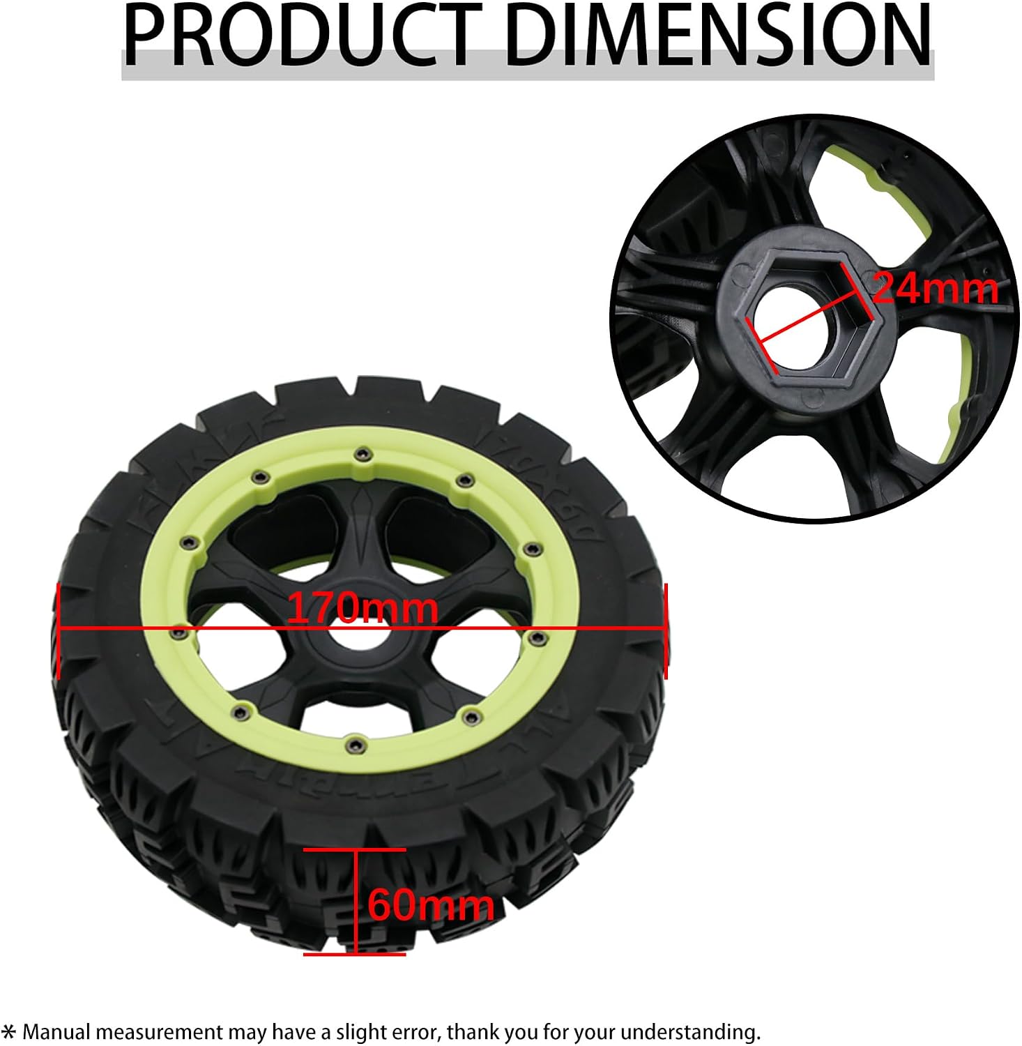 FLMLF Front All Terrain Tires 2pcs For 1/5 HPI Baja ROVAN KM 5B Rc Car parts