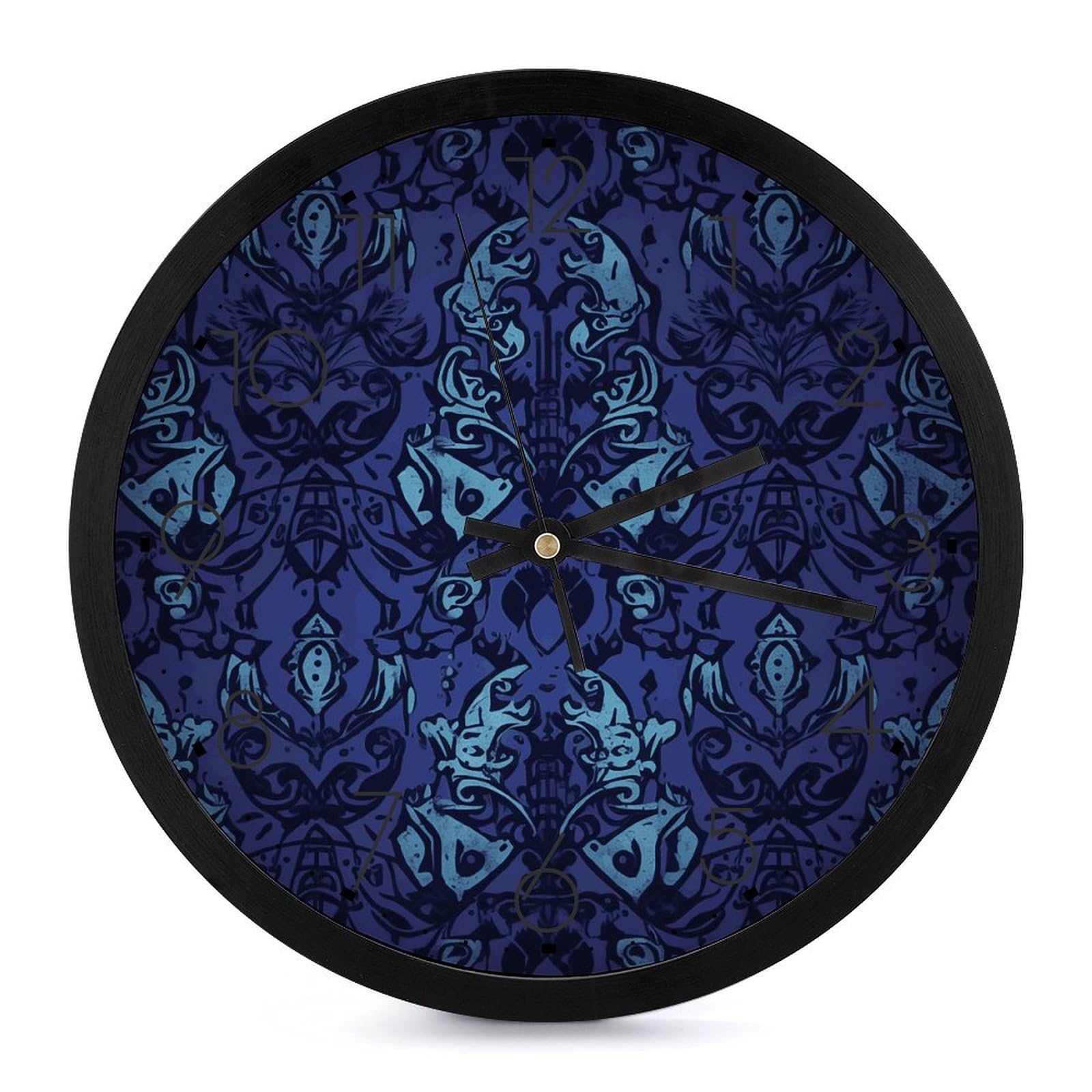 Horloge murale moderne gothique ronde de 25,4 cm silencieuse à piles noire