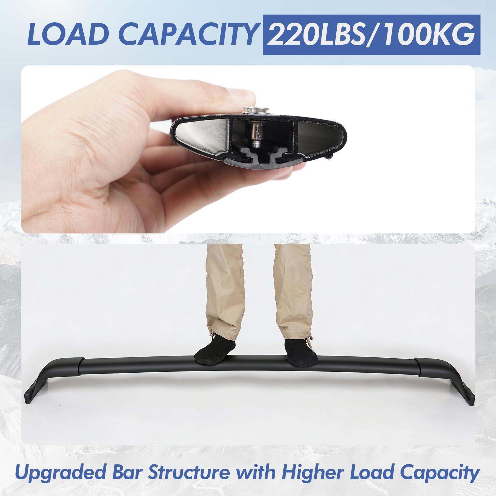 220LBS Roof Rack Cross Bars for Honda CR-V CRV & CRV Sport Hybrid 2023 2024 2025 2026, Matte Aluminum Luggage Crossbars for CRV 2025 Accessories, Rooftop Cargo Carrier with Flushed Rails — view 4