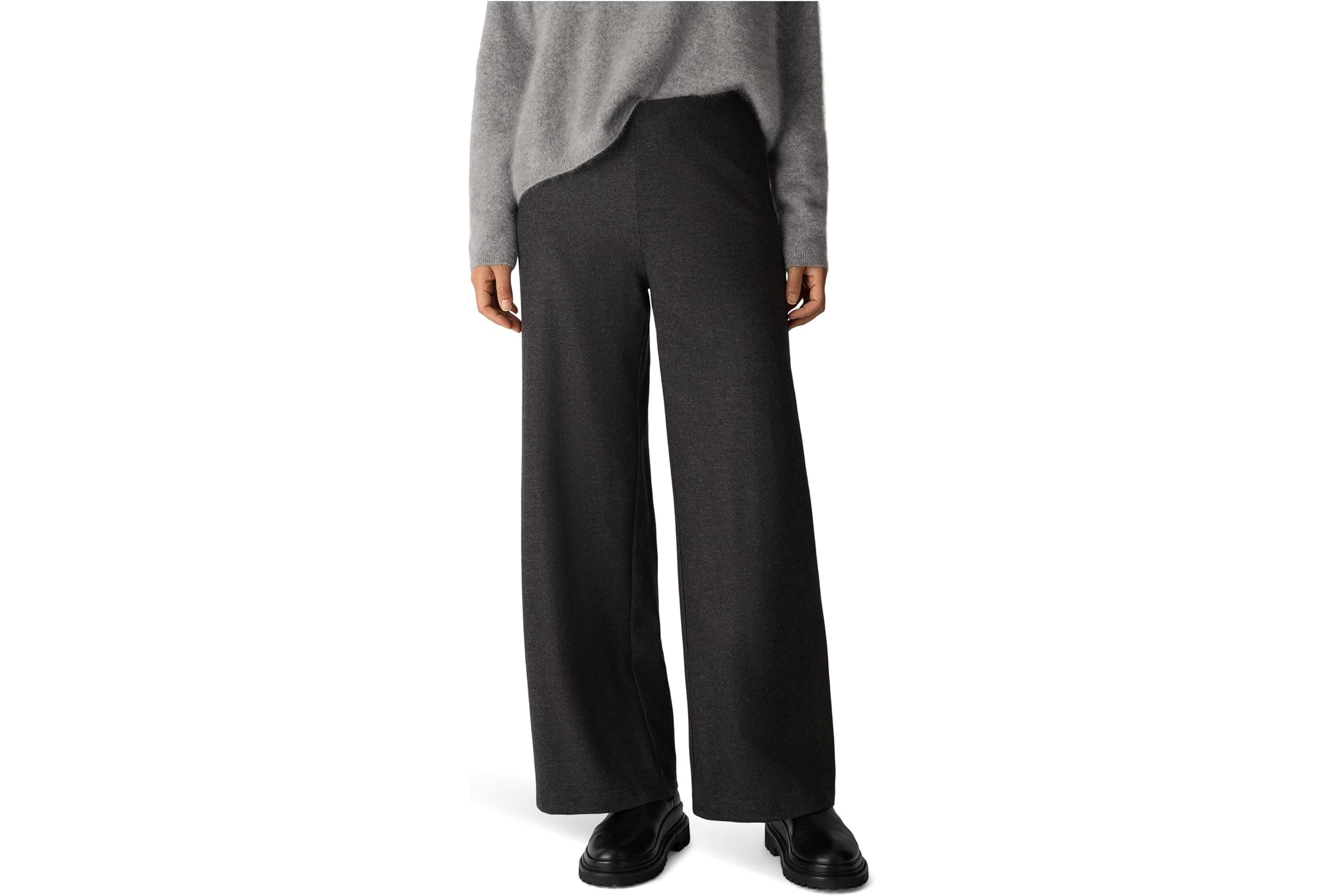 Брюки Eileen Fisher Melange Felted Wool Jersey Full Wide Pants