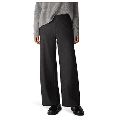 Eileen Fisher Melange Felted Wool Jersey Full Wide Pants Women
