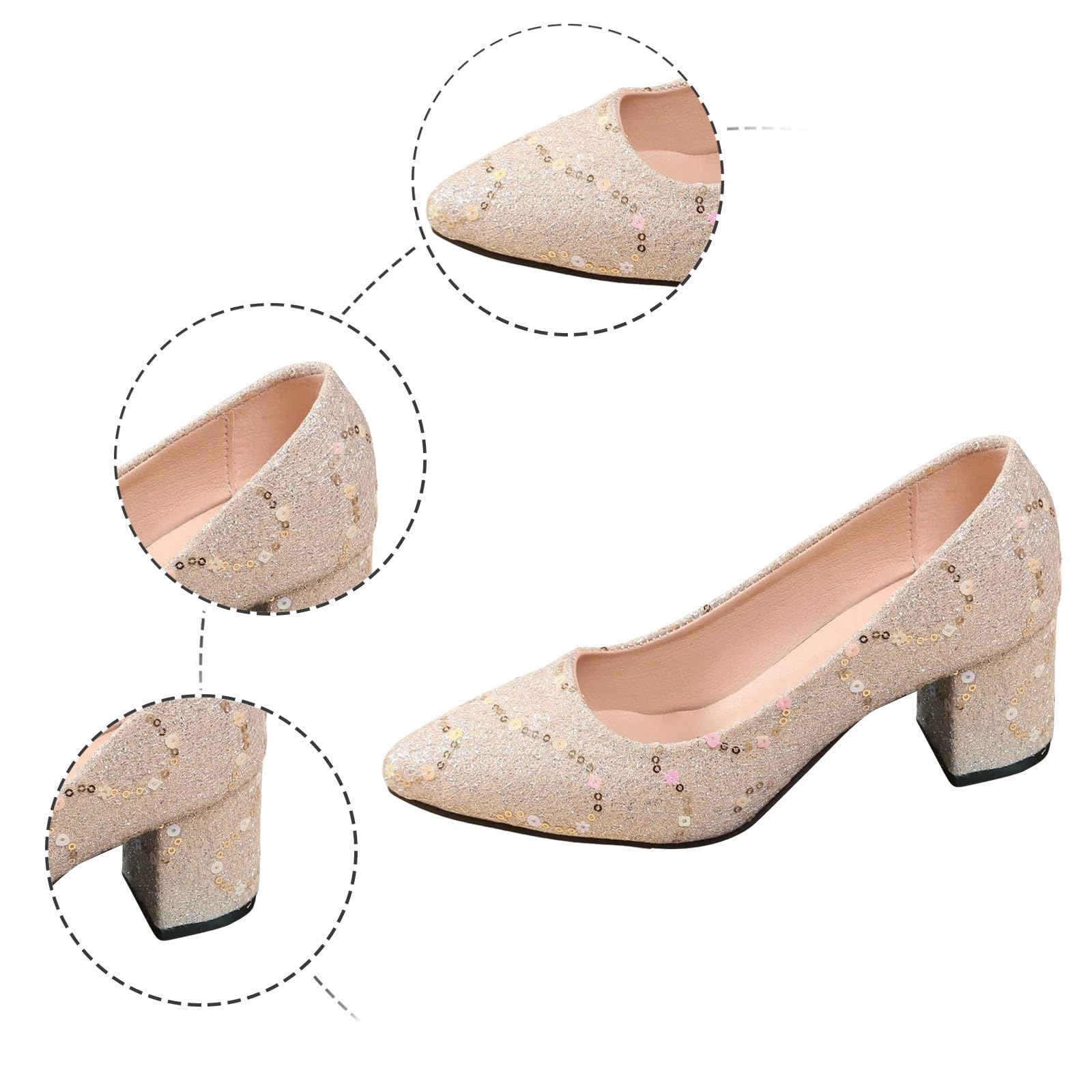 Generisch Damen Schuhe Elegante Damen mit spitzer Zehenpartie funkelnden Pailletten Stilettoabsätzen für Hochzeiten Abschlussbälle Partys sowie Nächte im Club