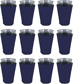 Blank Foam Pint Glass Coolie (12 Pack, Navy) - Made in USA