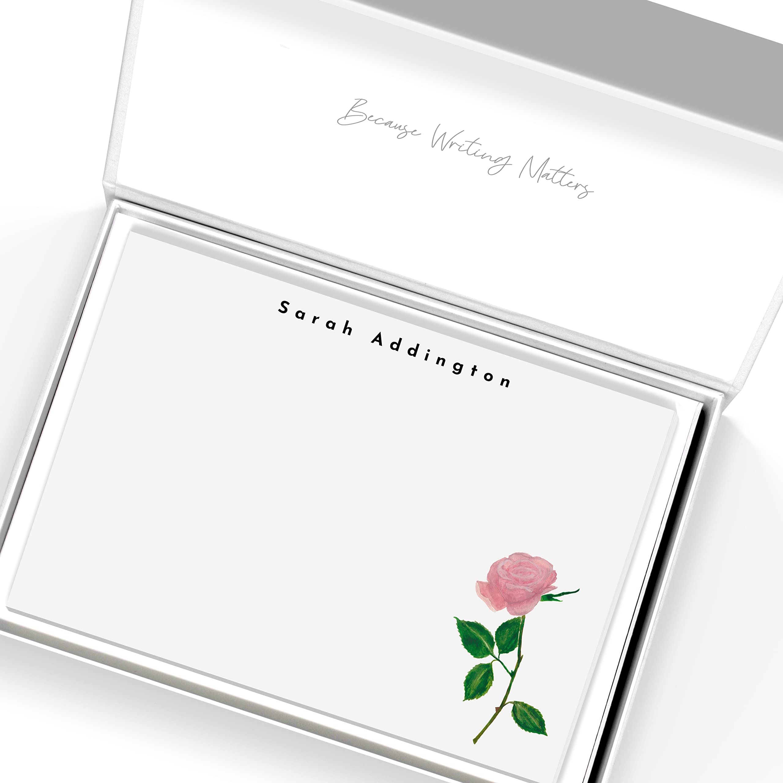 Me Loovely Flowers Personalised Notecards and Envelopes Set Luxury Floral Correspondence Card Blank Greeting Cards Customized Stationery Supplies | Gifts (A5 Size, Pack of 40)