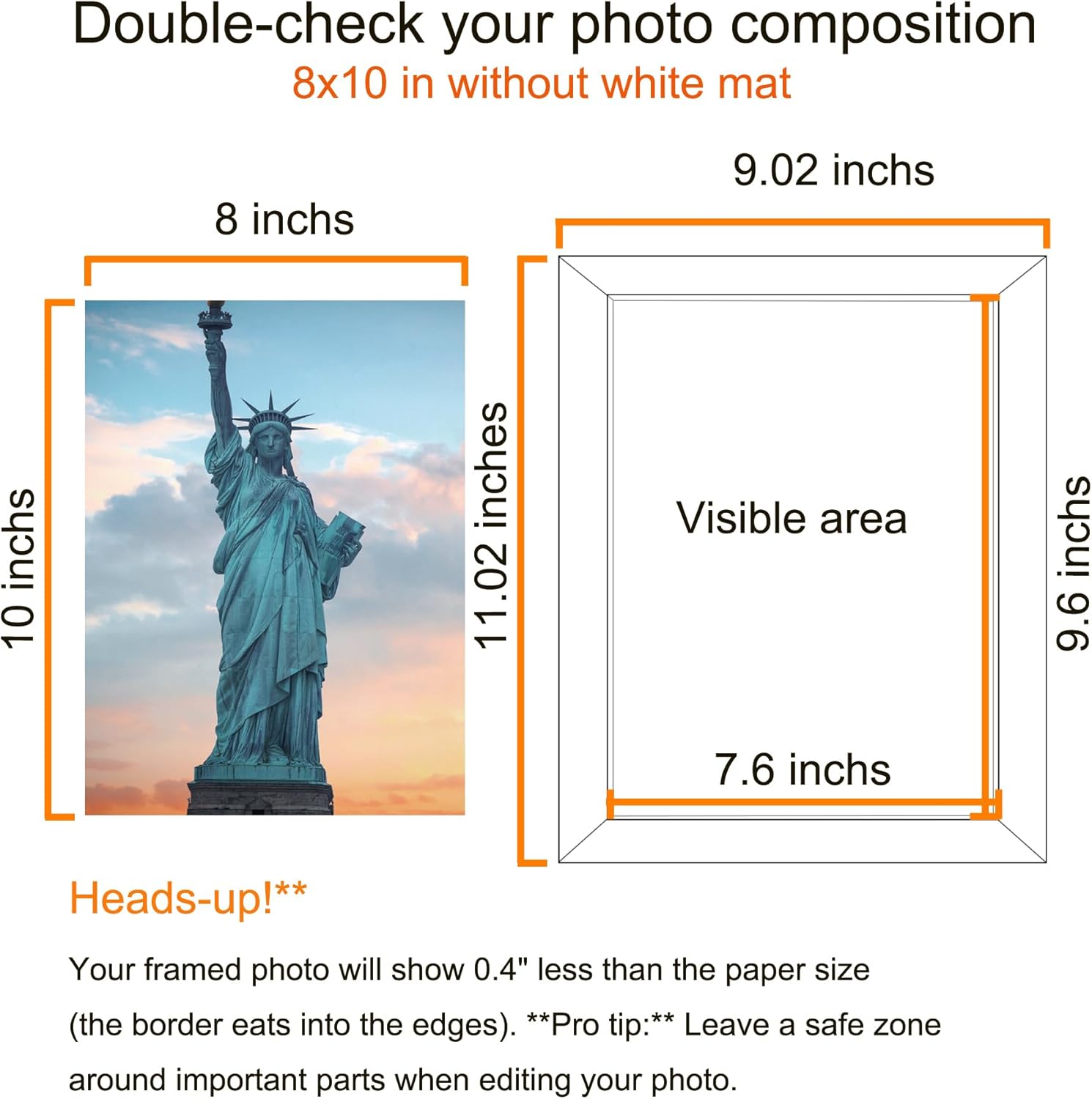 SESEAT 8x10 Picture Frame Natural Woodgrain Set of 6, Display Pictures 5x7 With mat or 8x10 Without Mat - Image 6