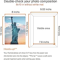 Vista 3 de SESEAT Juego de 6 portarretratos de 8 x 10 pulgadas, para fotos de 5 x 7 pulgadas con paspartú o de 8 x 10 pulgadas sin paspartú para pared o mesa