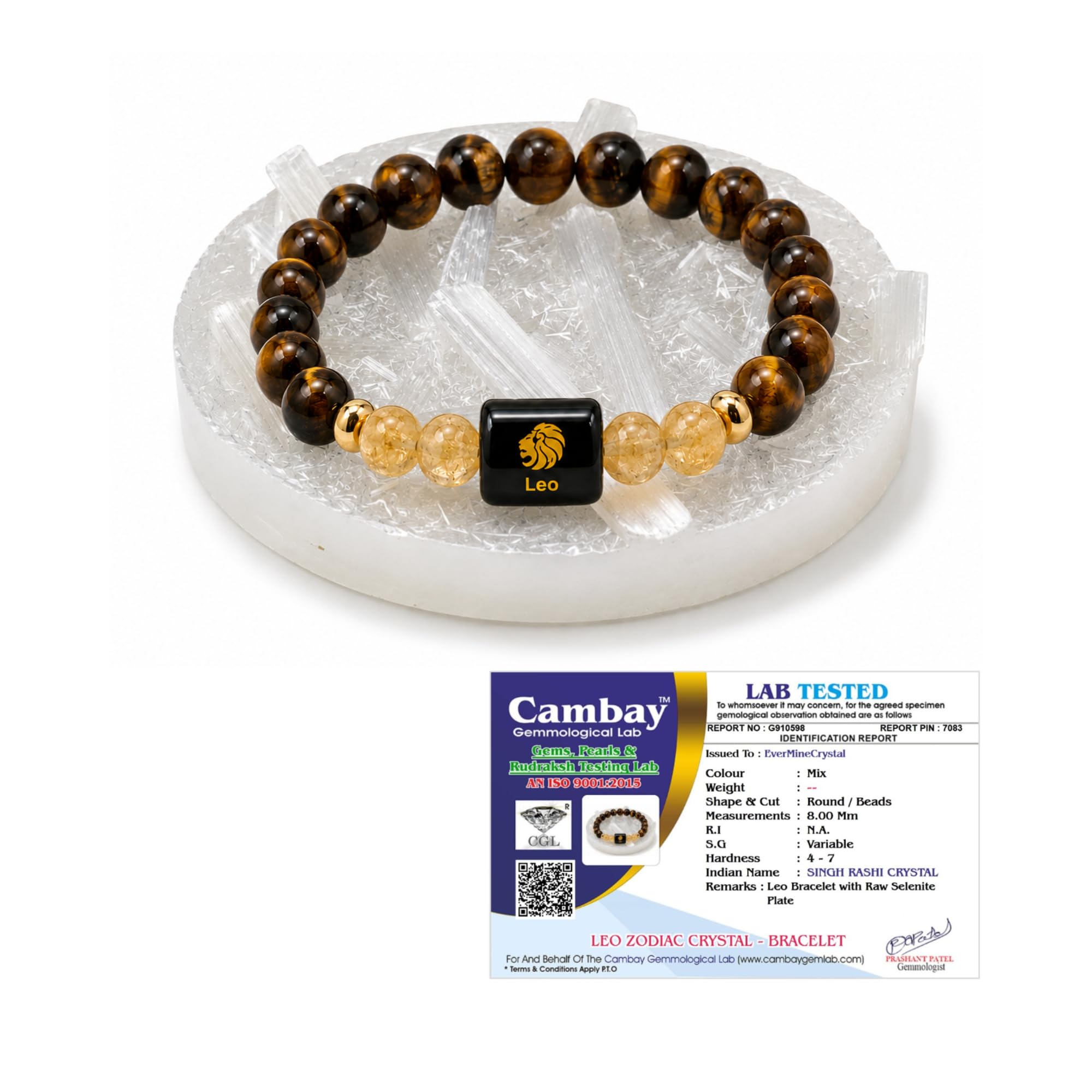 Zodiac Crystal Bracelet with Raw Selenite Plate for Men & Women | Aries, Taurus, Gemini, Cancer, Leo, Virgo, Libra, Scorpio, Sagittarius, Capricorn, Aquarius & Pisces Rashi Bracelet | Astrology Healing Crystal Gift-image-40