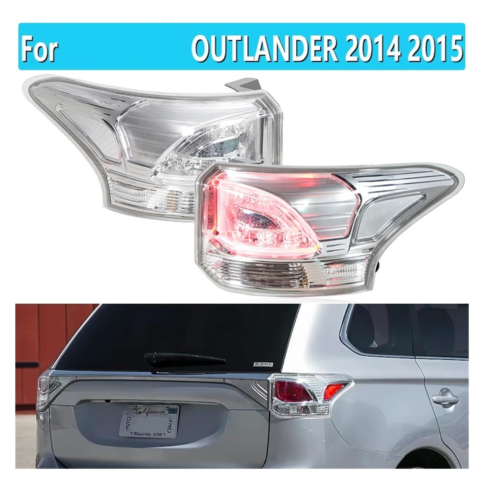 Compatibile con OUTLANDER 2014 2015 Auto LED Fanale posteriore Freno posteriore Paraurti Luce Stop Indicatore di direzione Fendinebbia 8330A790 (Sinistra)(Left)