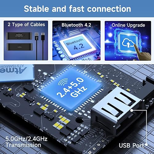 Miniatura 6 de CarlinKit Adaptador inalámbrico CarPlay 5.0, modelo de coche con cable de fábrica, 2026, Plug & Play, conexión automática, actualización OTA, chip