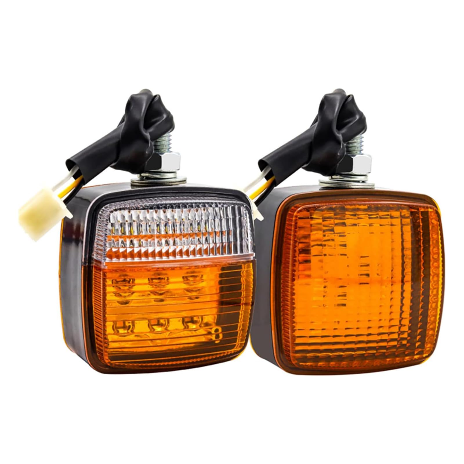 2 luci posteriori bifacciali per camion, rimorchio, stop, indicatori di direzione, luci di posizione dei freni, LED ambra/bianco 12V per camion, roulotte, furgoni, barche