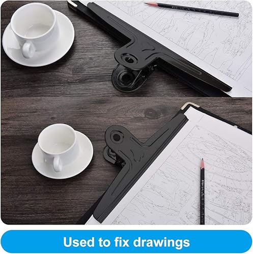 Miniatura 4 de Coideal Pinzas de Bulldog extra grandes, color negro, 2 clips de toro jumbo resistentes de 11.8 in XXL de acero inoxidable (11 45 pulgadas)