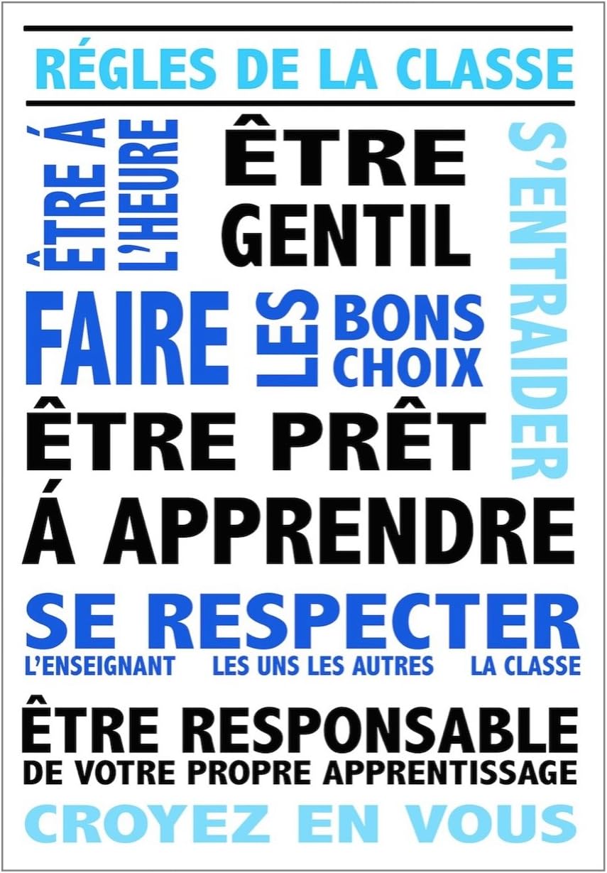 Classroom Expectations A2 poster in French
