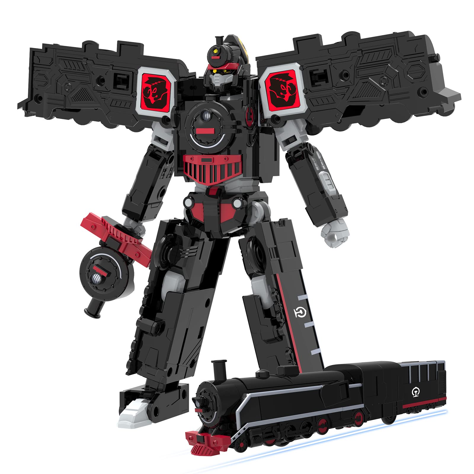 Starpony 2 IN 1Train Robot Toy Car FD Steam Locomotive Rotating Robot Transforming for Kids Aged 3+Years Old