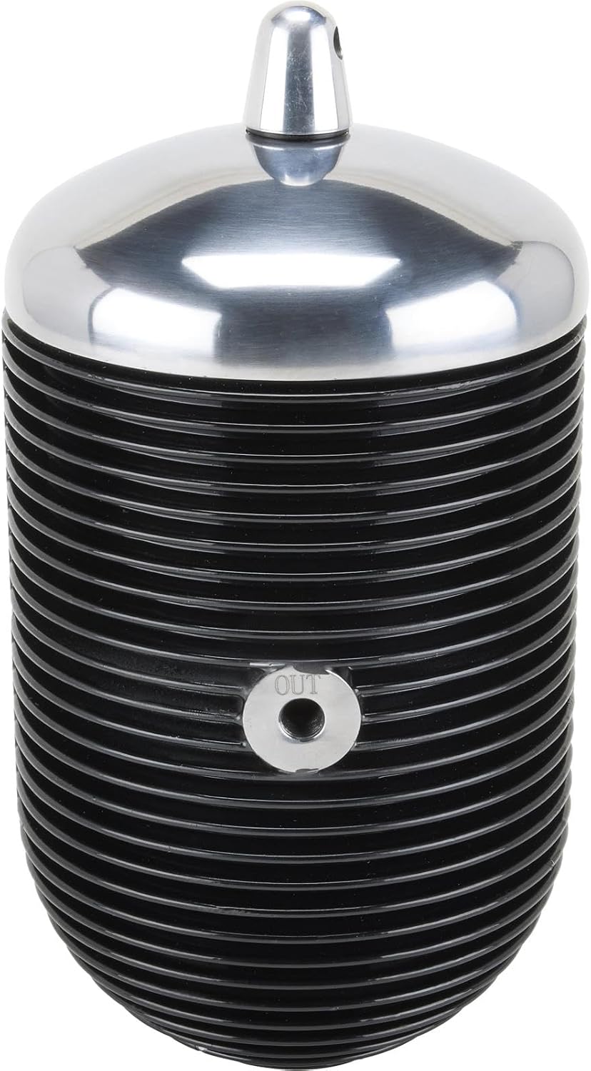 Speedway Motors Beehive Remote Engine Oil Filter Housing Finned Aluminum Design Dissipates Heat, 1.5 Quart Capacity, Powder Coated Finish, Fits Canister Style Filters