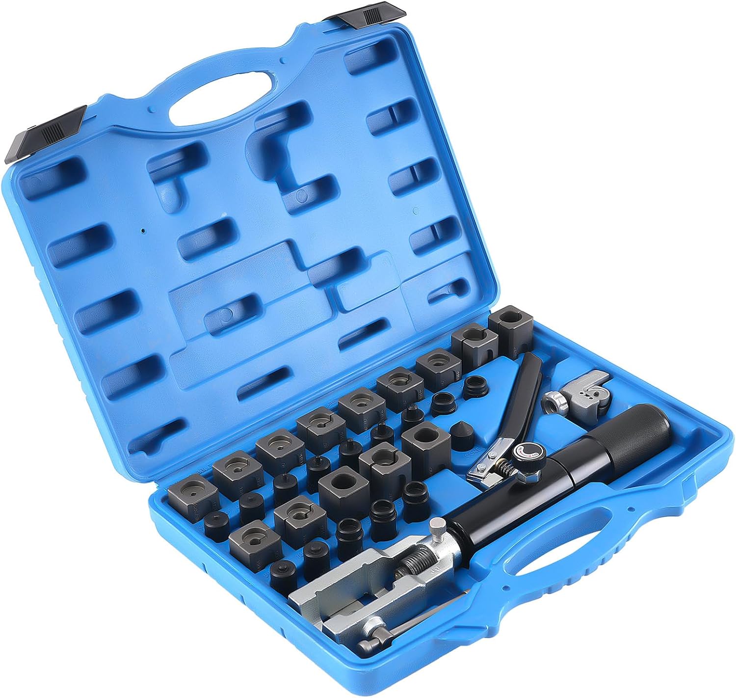 maXPeedingrods Universal Hydraulic Flaring Tool Kit with 45° Double & Single Flares, Push Connect, for GM Fuel Line and Brake Line, Includes Hydraulic Ram and Tube Cutter