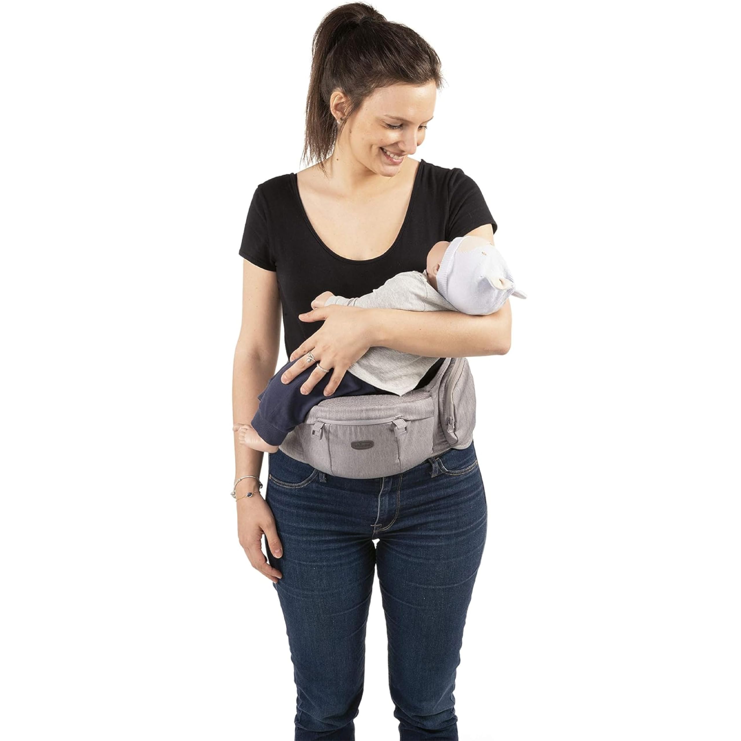 Chicco Babytrage Hip Seat, 3-in-1 ergonomische und multifunktionale Babytrage mit abnehmbaren und separat nutzbarer Hüftsitzbasis, beige