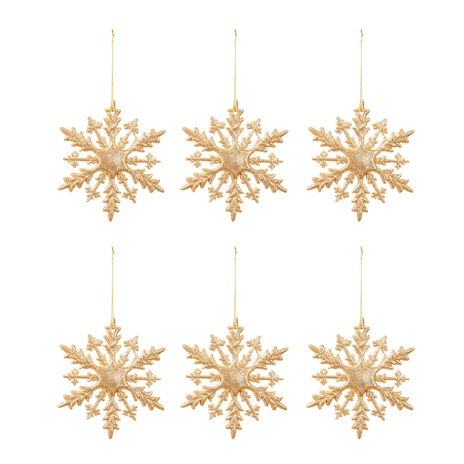 Jazuaiao Of 6 Snowflake Ornaments Design to Resistant Christmas Winter Party Decoration Friendly Christmas Tree Ornaments
