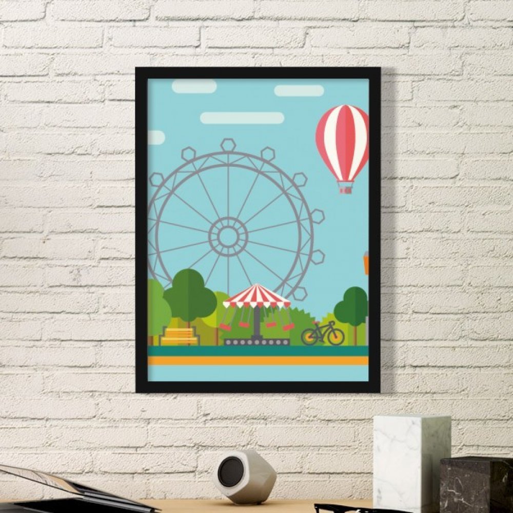 Cadeau de crémaillère cadre grande roue noir et stickers muraux art contemporain