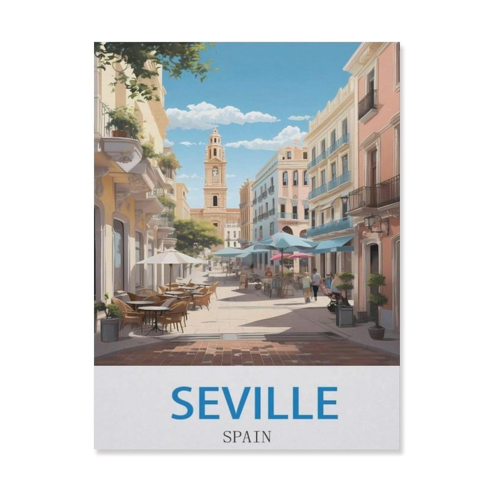 Vintage Metal Tin Sign，Seville Spain(15x30cm）