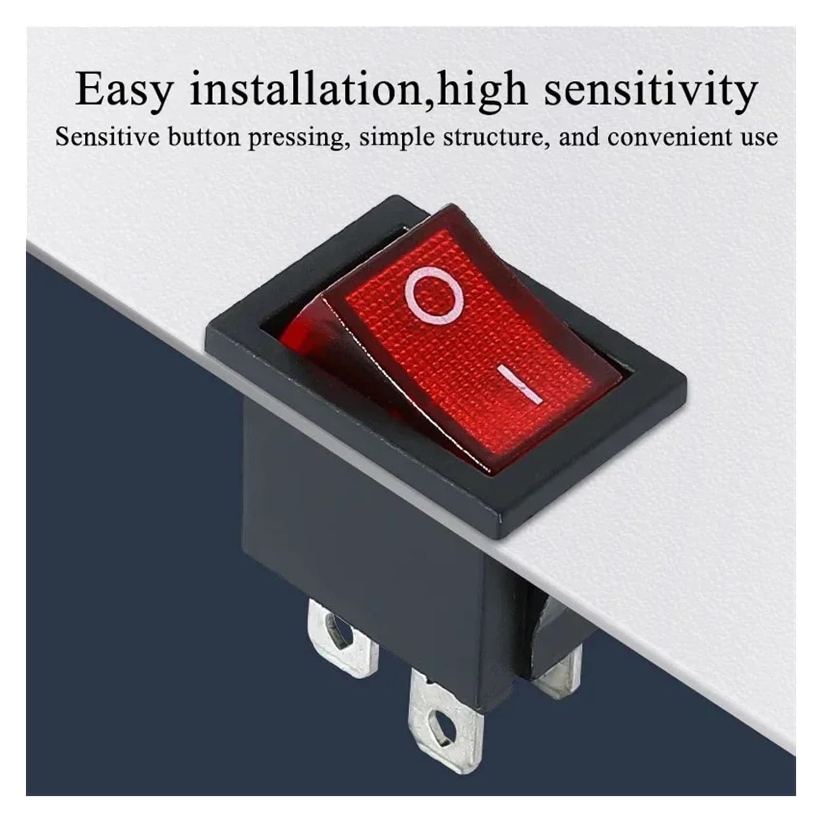 100PCS KCD1 Serie 2/3/4 Pin ON-OFF Boot Rocker Position Power Schalter | 15 mm x 21 mm, Schwarz, Rot, Grün, 6 A/250 V, 10 A/125 V Wechselstrom(Red 3Pin,500 PCS)