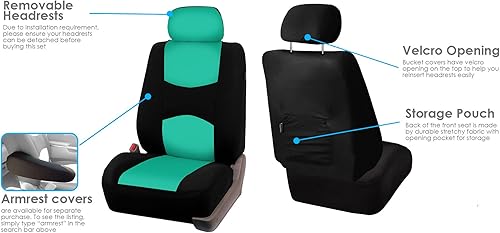 Miniatura 7 de FH Group Fundas de Asientos de Automóvil Juego Completo de Tela - Fundas de Asientos Automotrices de Ajuste Universal, Fundas de Asientos Delanteros