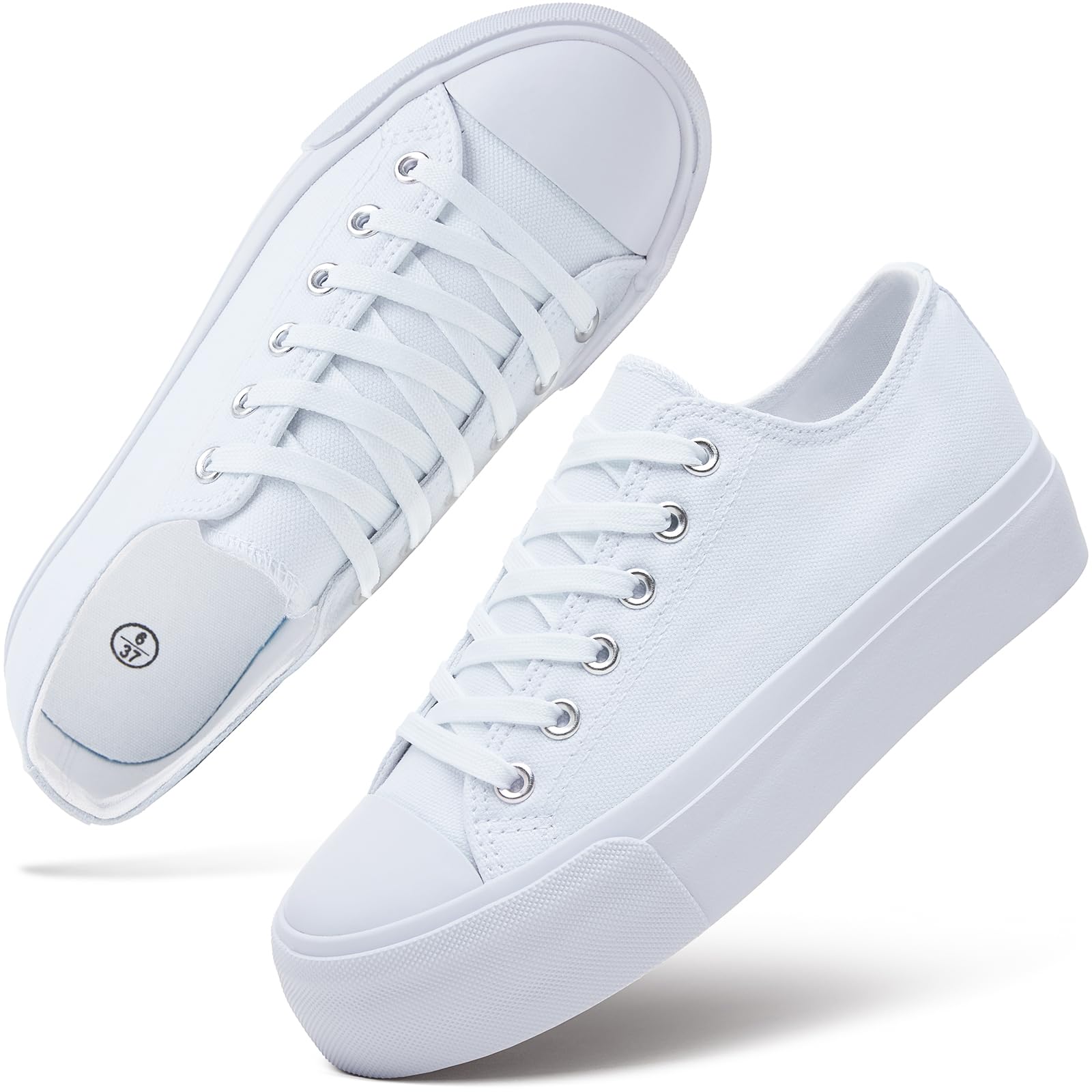 Womens Platform Canvas Sneakers Tennis Shoes