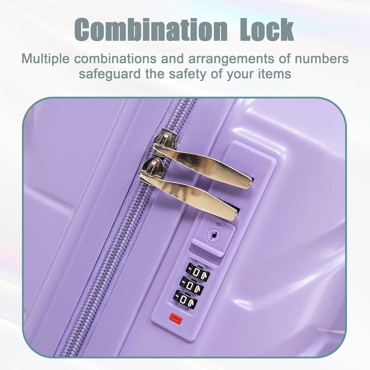 Gradient Color Suitcase 2-Piece Set, 20" Rotating Wheel Suitcase with 14" Cosmetic Case, Lightweight Durable Hardshell Luggage with 360° Spinner Wheels for Travel, Women & Girls (Purple)