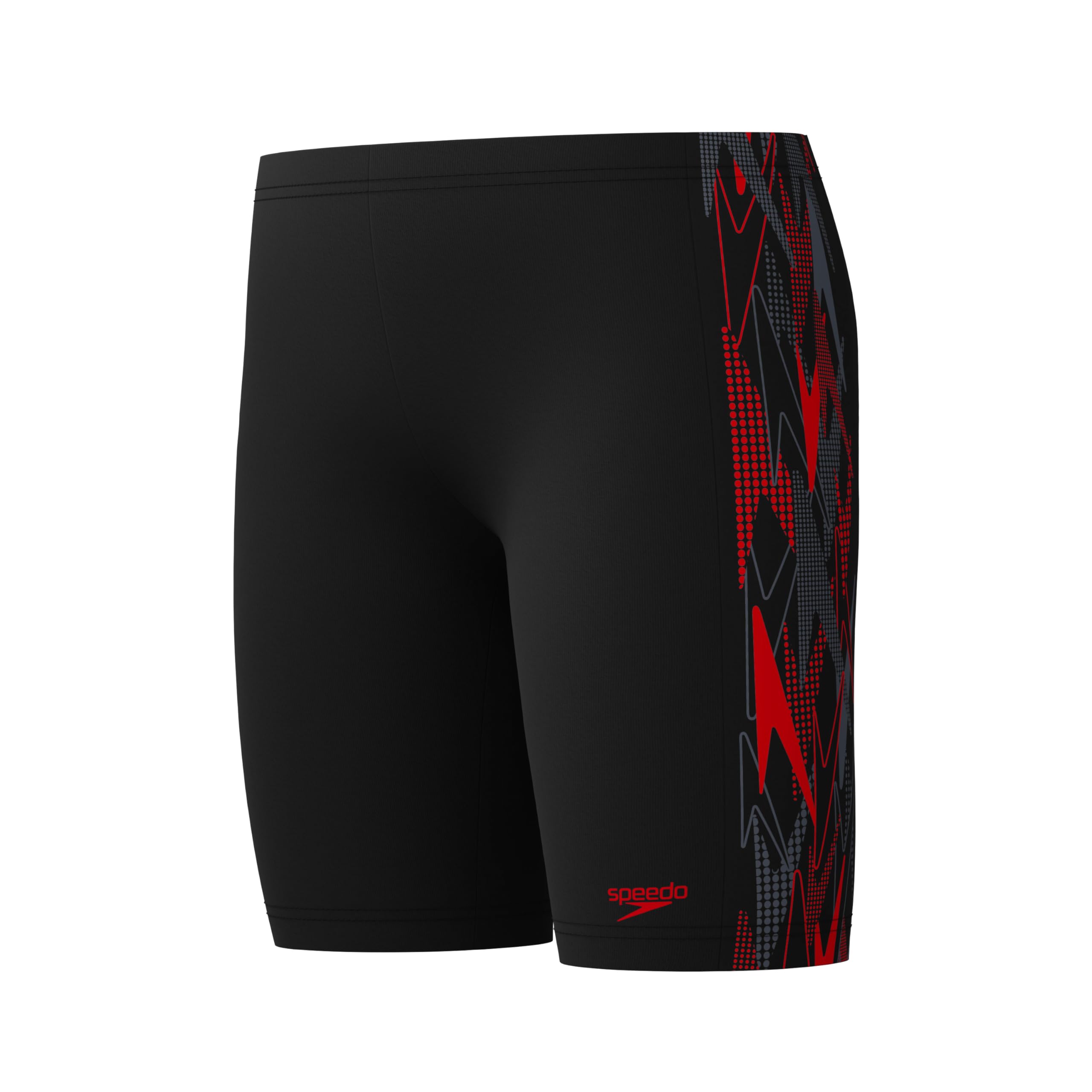 Speedo Jungen Placement Jammer Badehose Schwimmer Anthrazit/High Risk Red