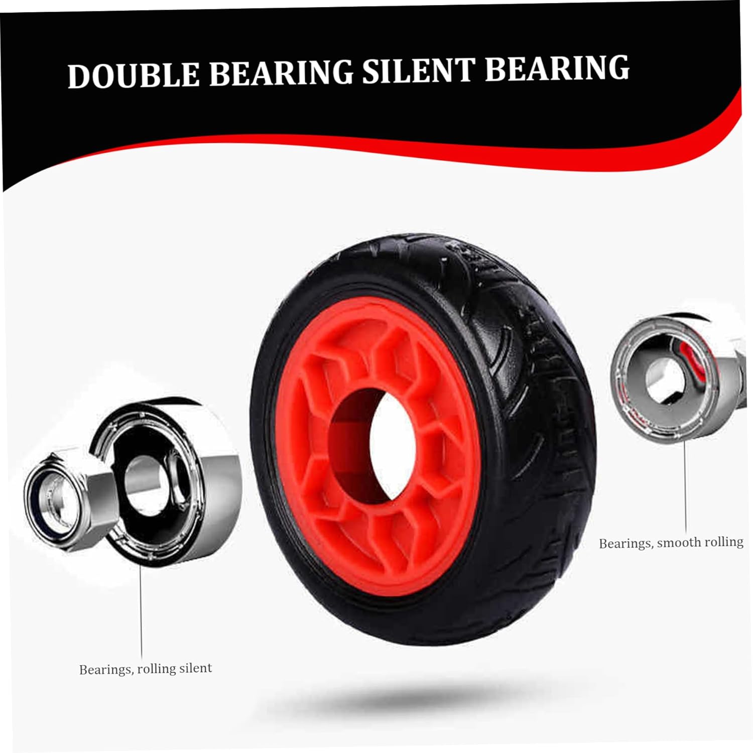 4 Wheel Ab Roller with Automatic Rebound, Stable Abdominal Wheel Trainer with Knee Mat, Heavy Duty Core Workout Equipment, Non-Slip & Low Noise Ab Roller for Home Gym