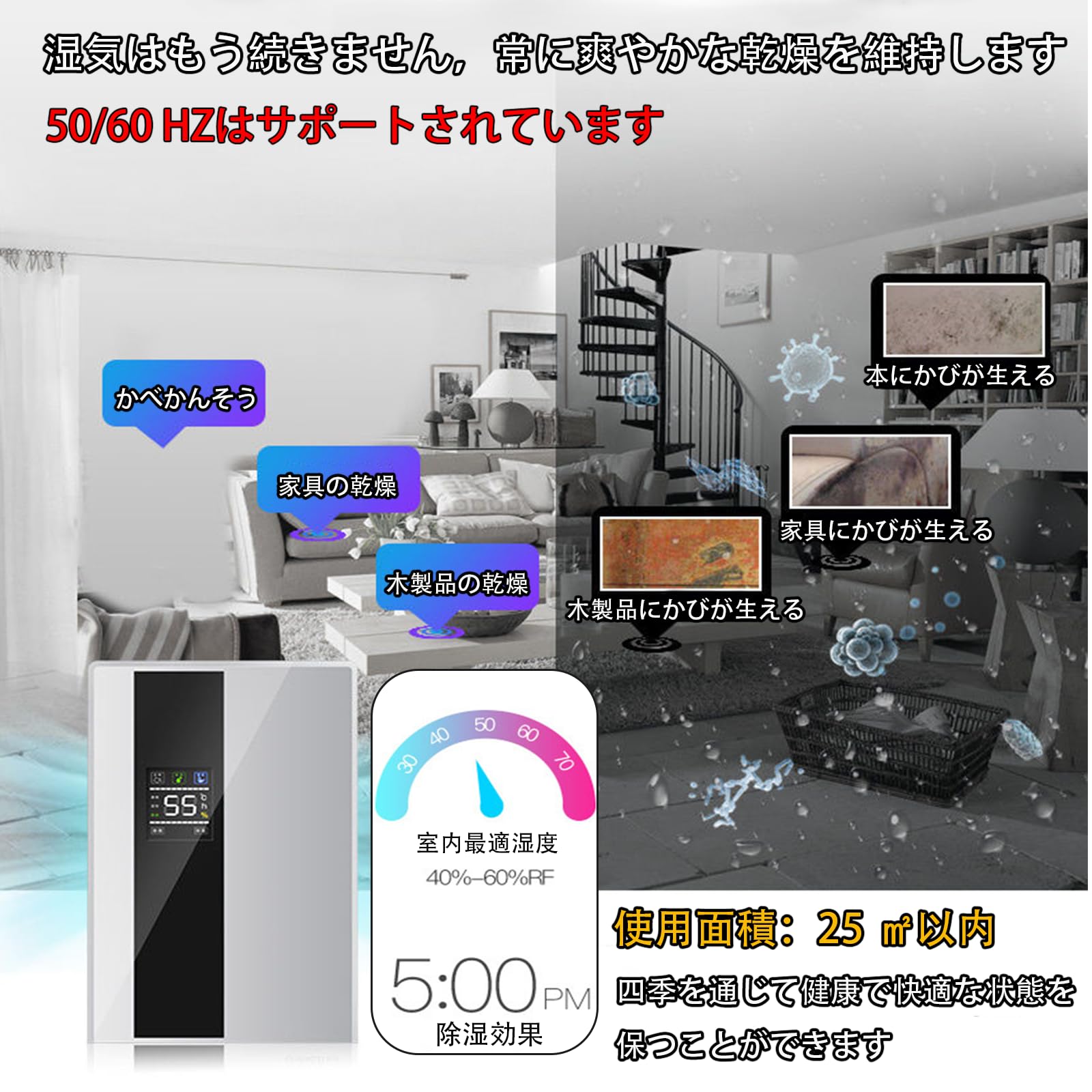 Amazon | 2025最新型 除湿機 省エネ静音 衣類乾燥 ハイブリッド式 満水