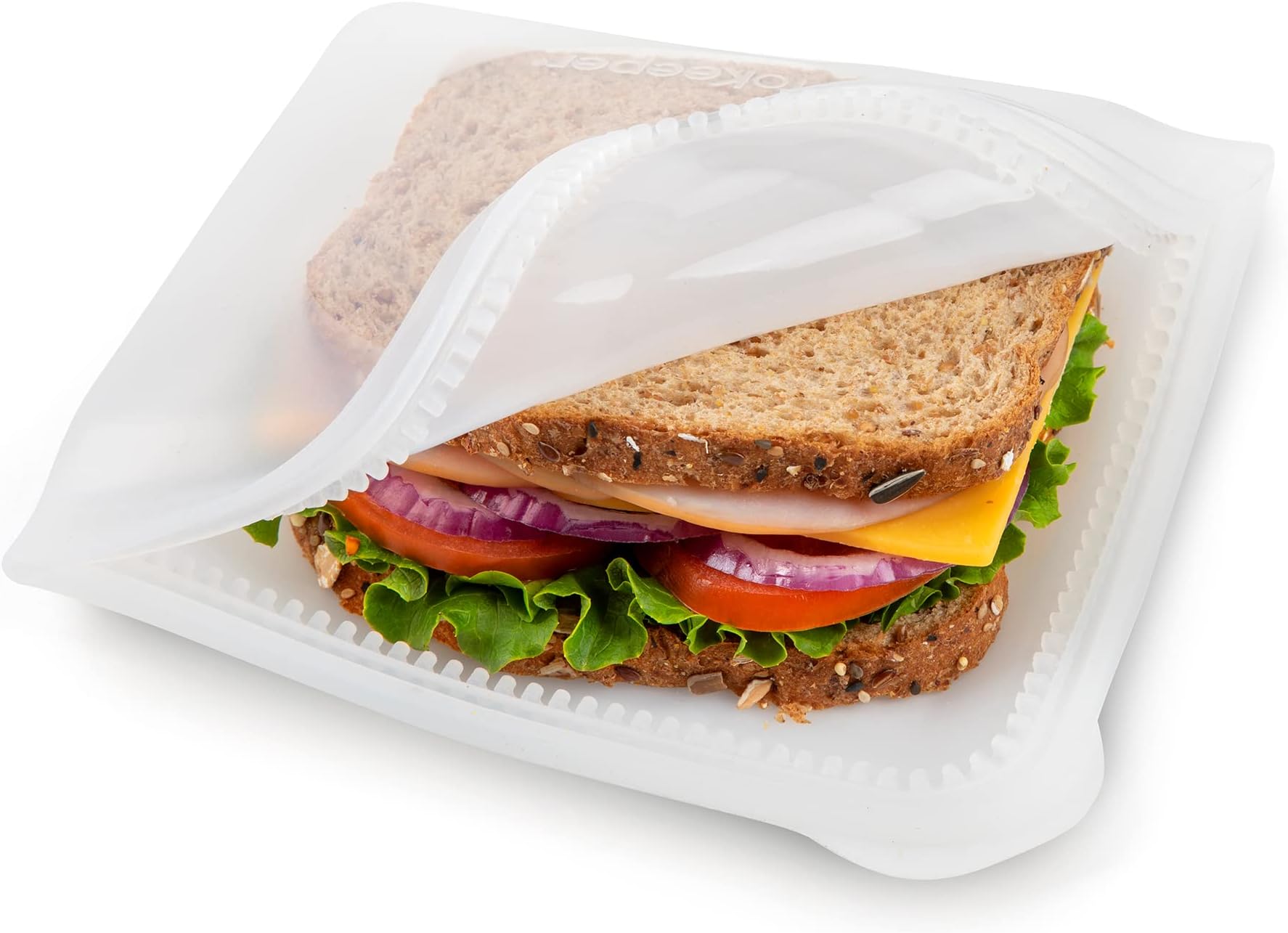 Amazon.com: ProKeeper Dual-Zipper 100% Silicone Sandwich Bag, Clear ...