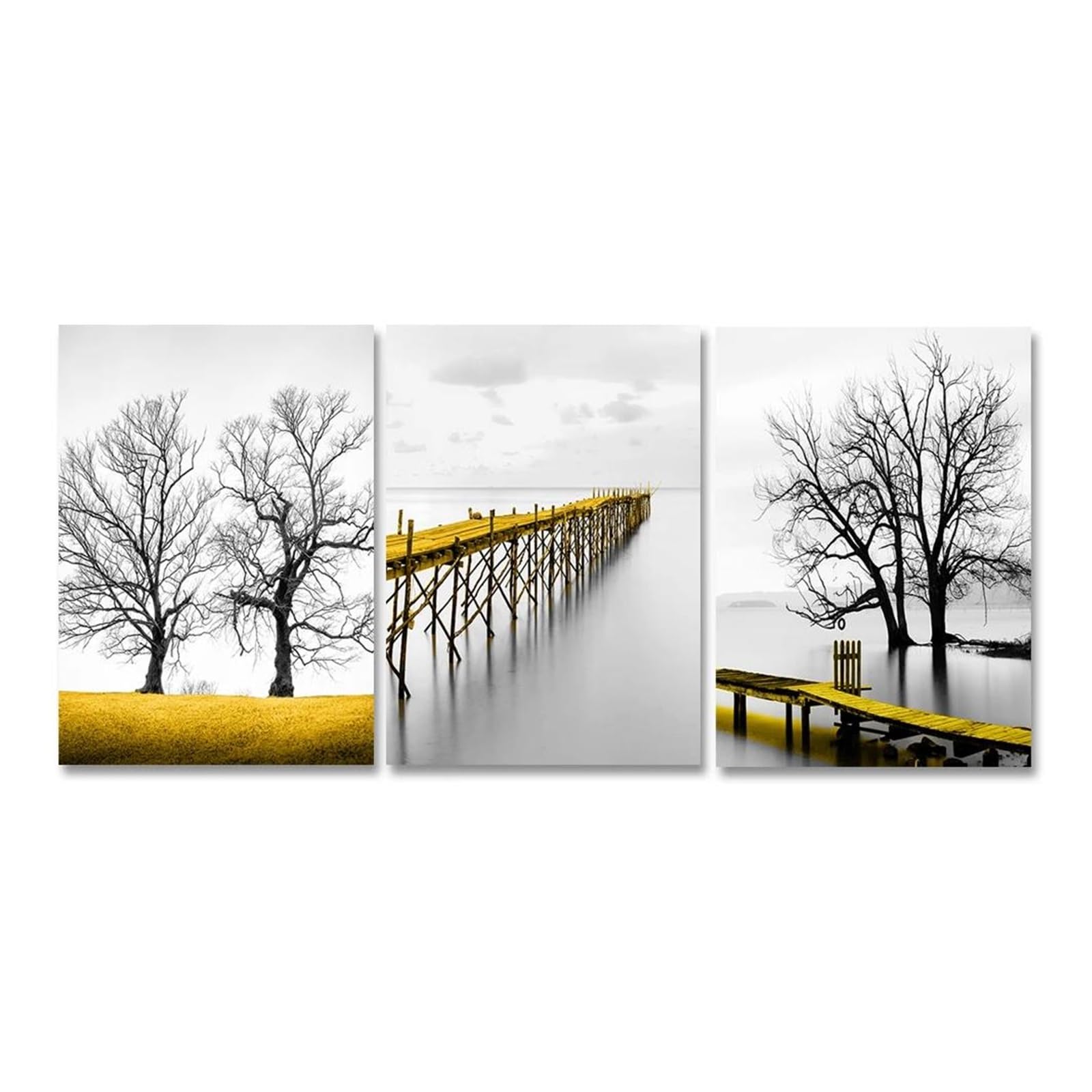 Tableau d'art mural triptyque nature avec impression haute définition