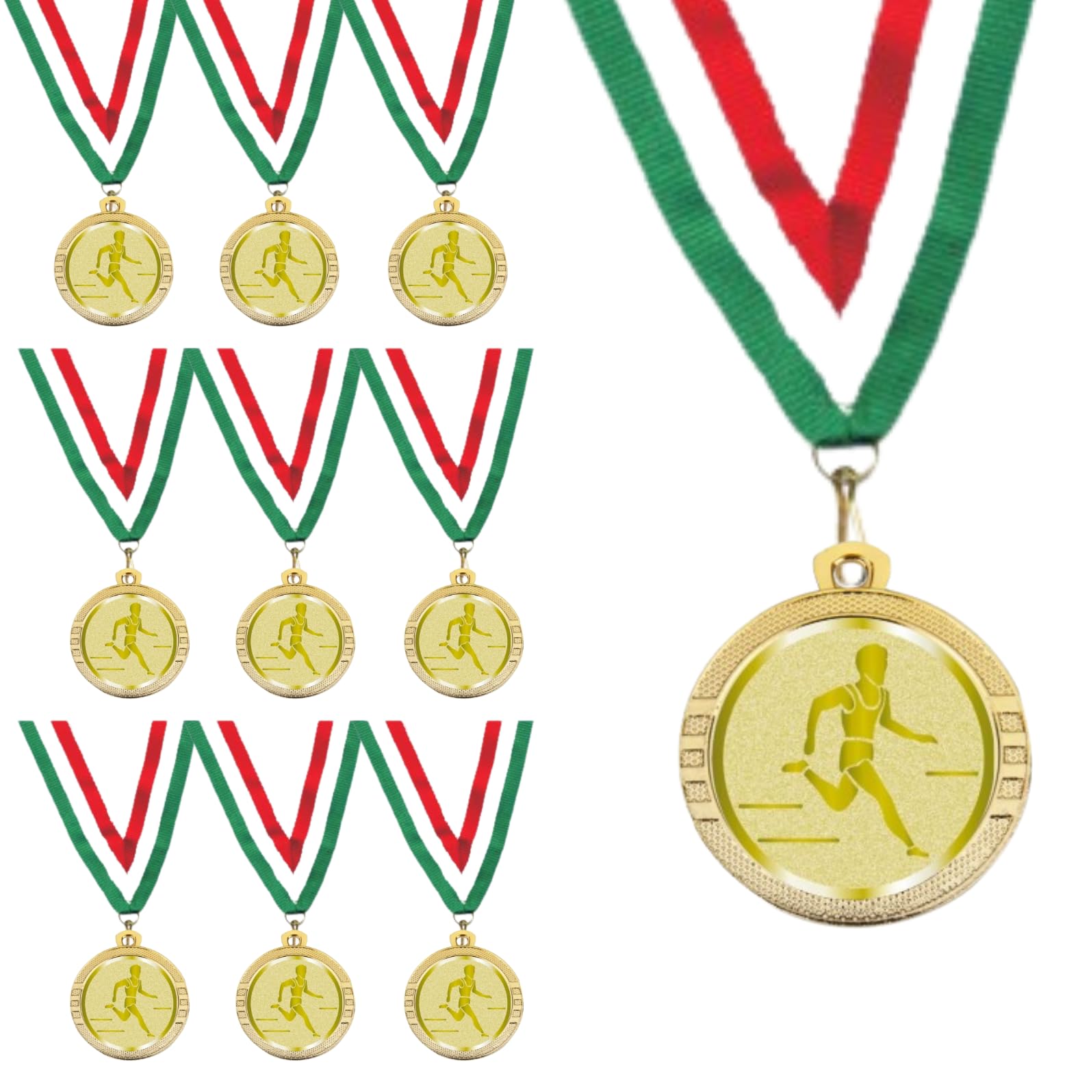 Stock Medaglie Personalizzate Premiazioni Corsa da 3,2 cm con Laccetto Medaglia Personalizzabili in Metallo con Stampa Personalizzata, Sport | 23.00.32.O