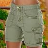 Yaoeye Shorts Cargo para Mujer, Veraniegos, Cintura Alta, Bermuda, Casuales, Modernos, para Senderismo, Cintura Elástica, con Bolsillos 5
