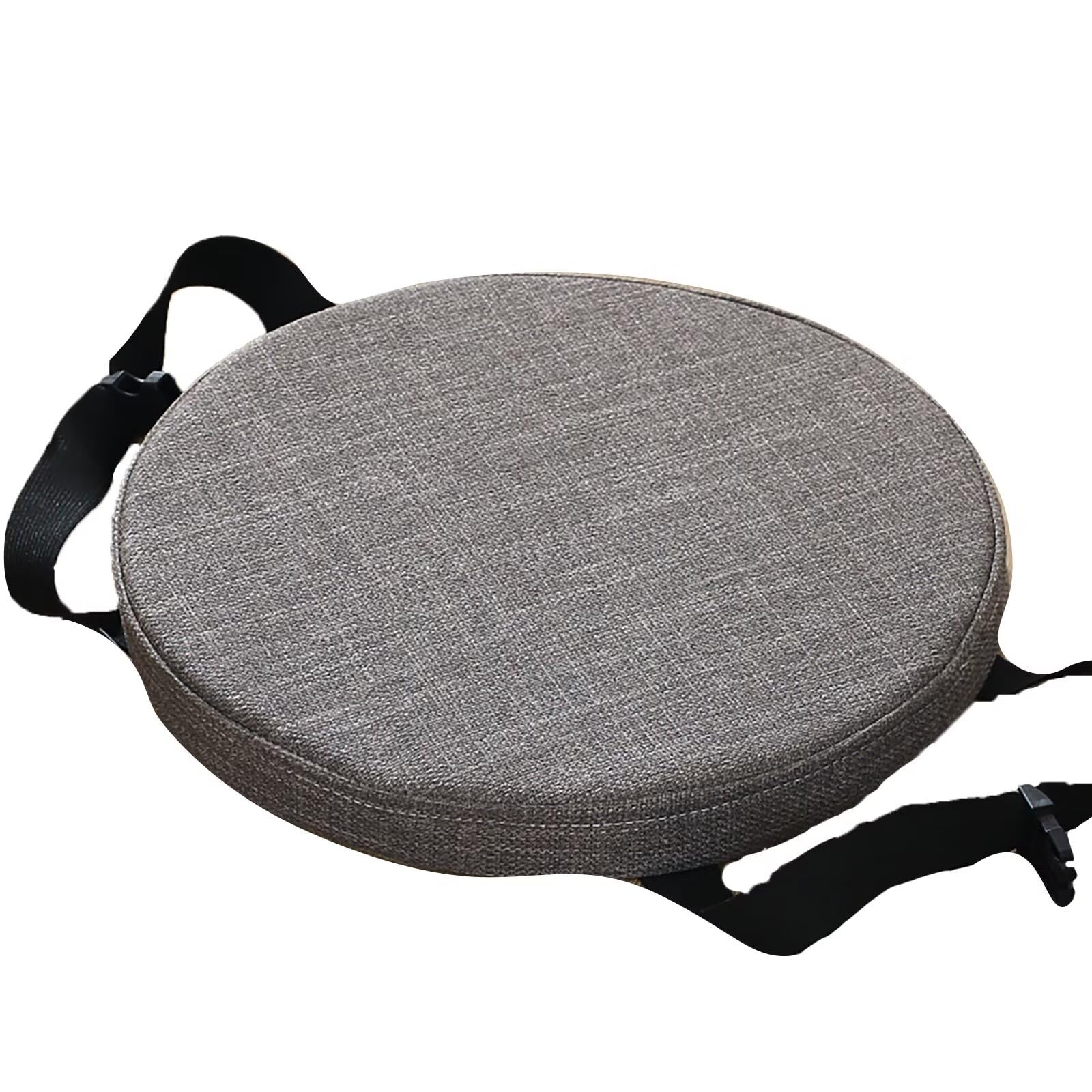 ZIBENE Round Chair Cushions 14 Inch with Ties, 14 Inch Round Seat Chair Stool Cushion Pad, Anti-Slip Thick Soft Chair Pad, Elastic Bar Stool Chair Cushions for Pub High Metal Chairs Grey